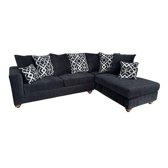 Graphite Black Fabric 2-Piece Sectional