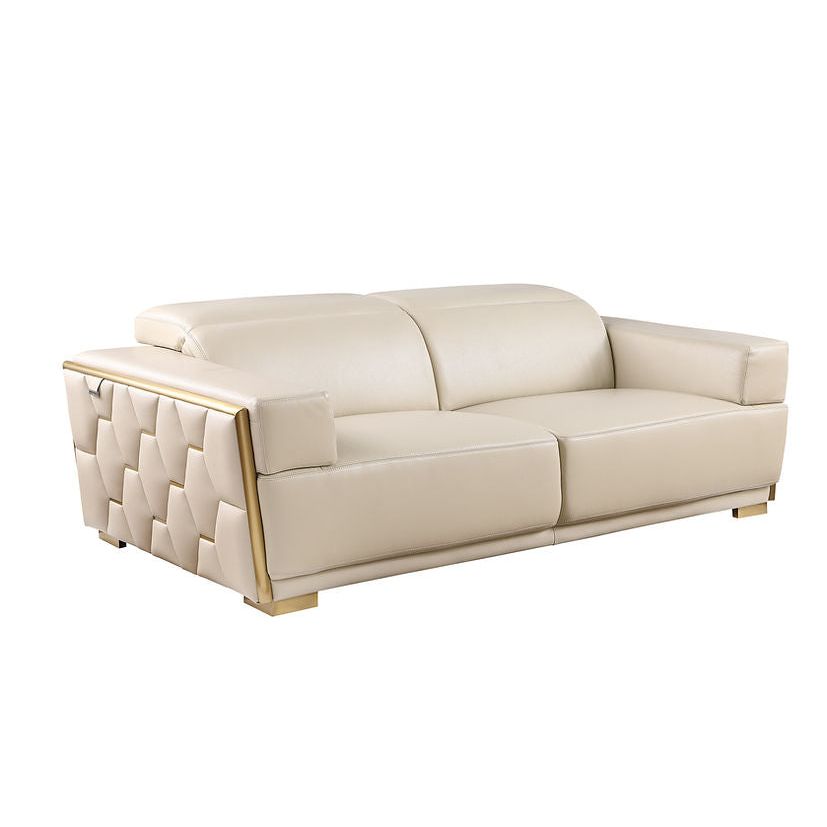 Hexor Beige Italian Leather Living Room Set
