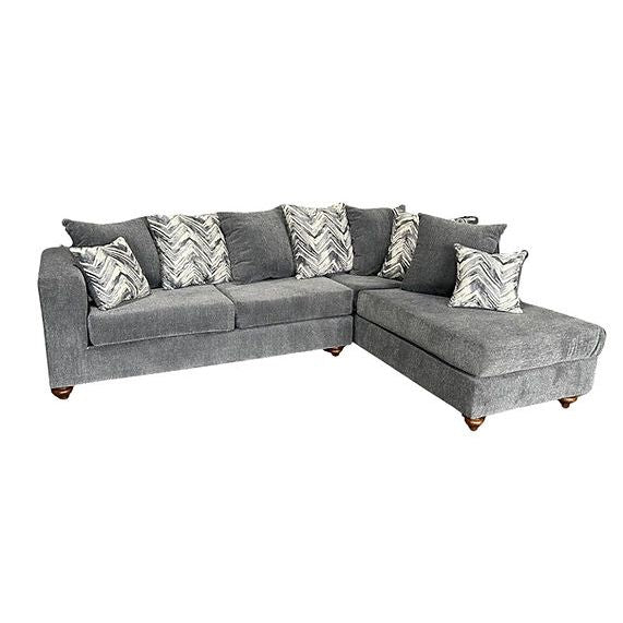 Zander Grey Fabric 2-Piece Sectional