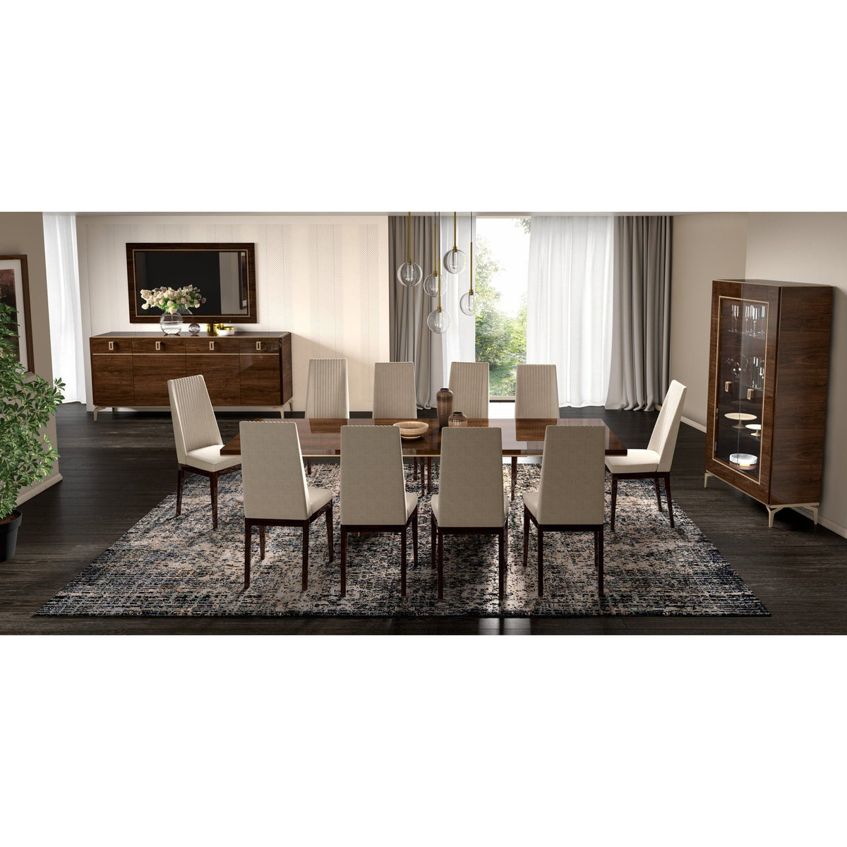 Eva Dining Collection — Extension Table & Upholstered Chairs