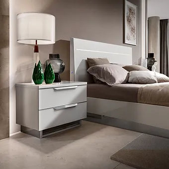 Kimera White Bedroom Set — Italian Made with LED Bed