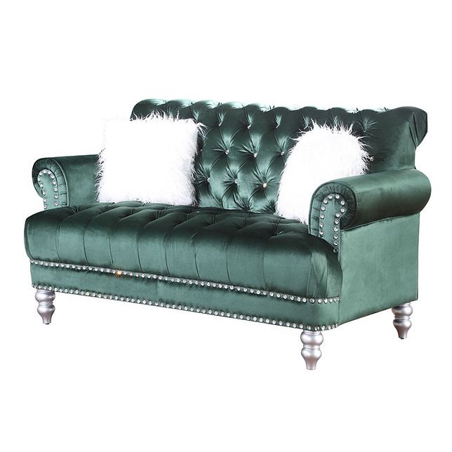 Royal Green Velvet Sofa & Loveseat Set