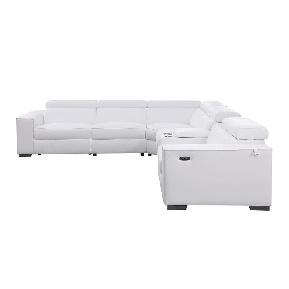 Picasso White 6-Piece Power Reclining Sectional