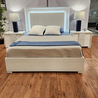 Tower White Bedroom Set — Italian Made with LED Bed