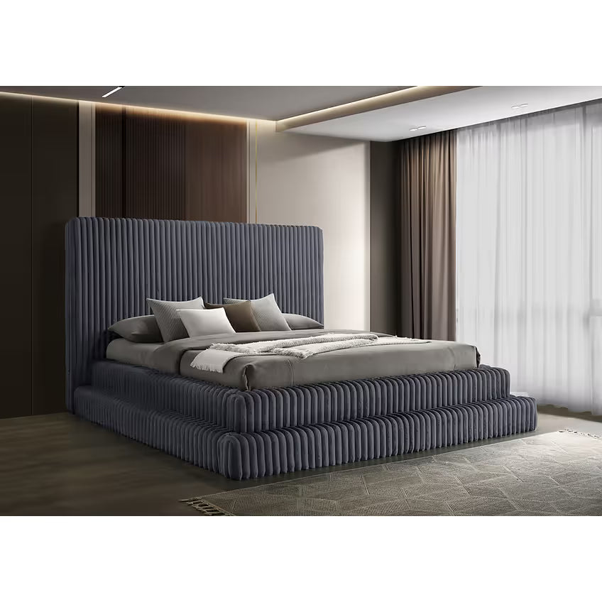 Micah Premium Corduroy Bed — No Box Spring Needed