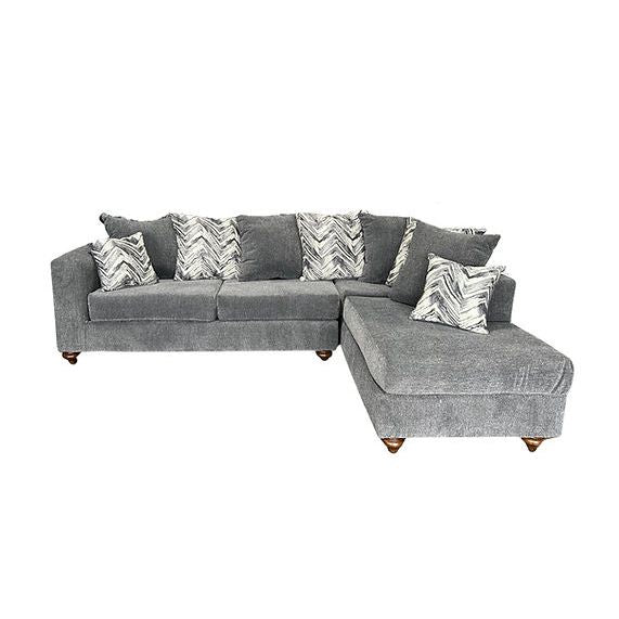 Zander Grey Fabric 2-Piece Sectional