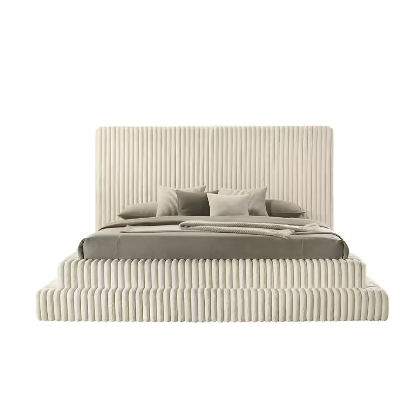 Micah Premium Corduroy Bed — No Box Spring Needed
