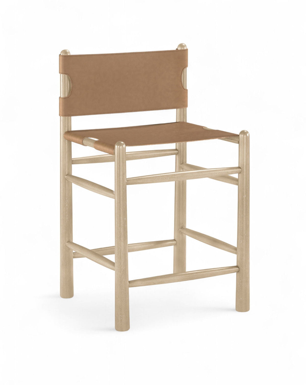 Santos Upholstered Counter Stool with Natural Base