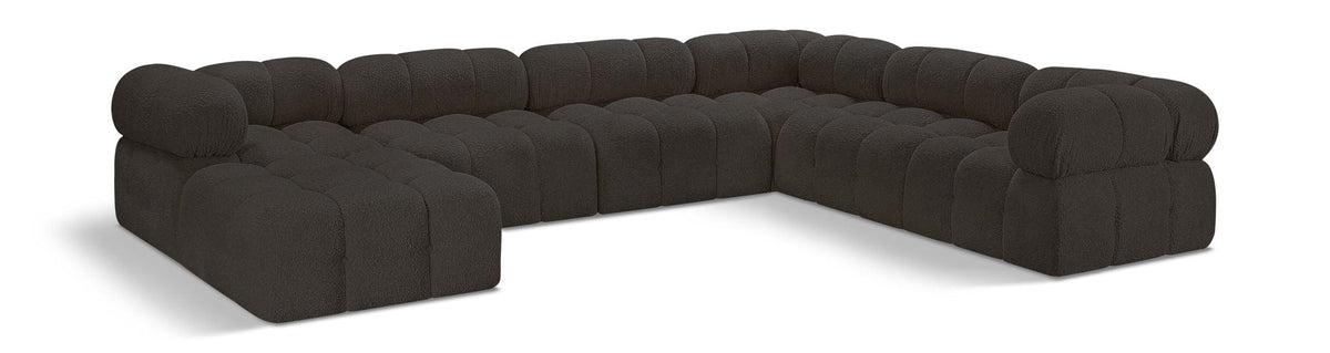 Ames Boucle Modular Sectional — 7-Piece Sectional — Brown