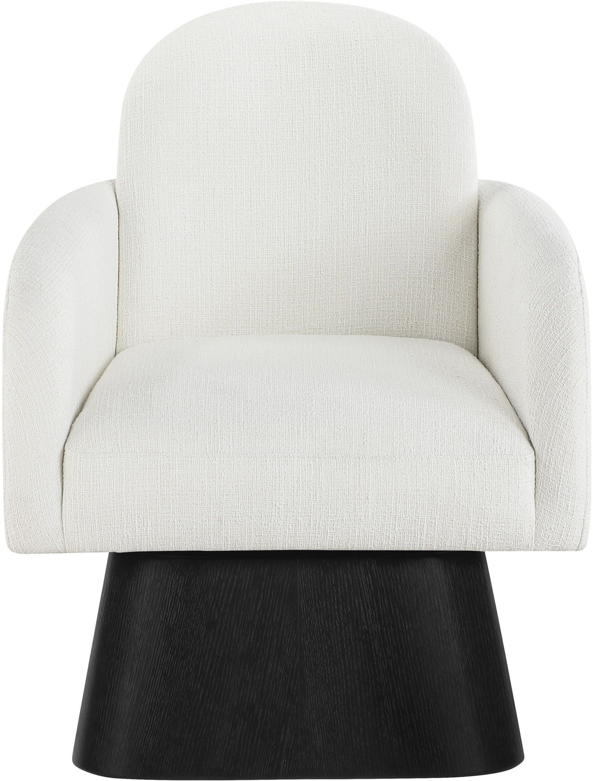Marlowe - Linen Textured Fabric Upholstered Swivel Accent Chair with Black Base