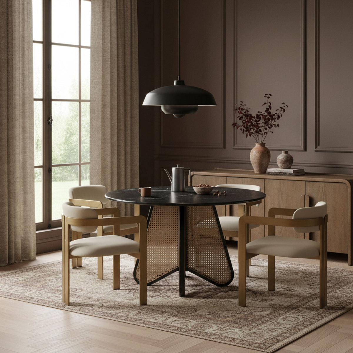 Aurum Vegan Leather Dining Chair (Set of 2) with Brushed Brass