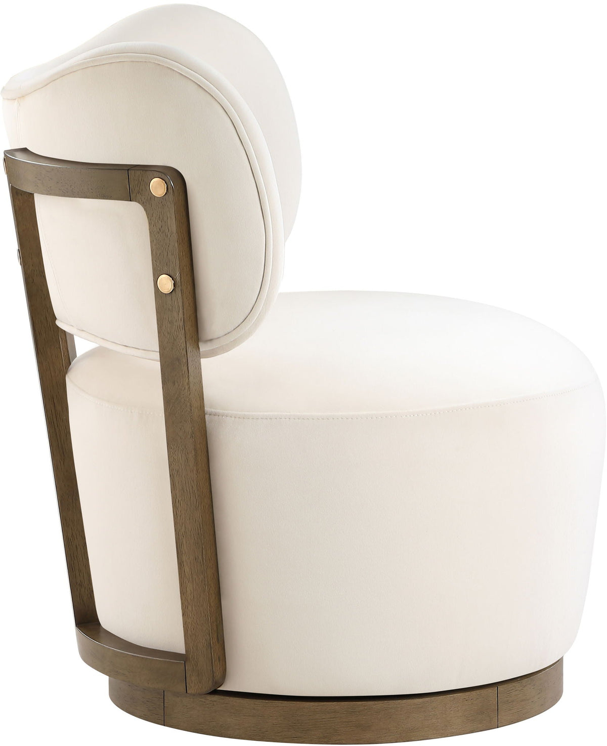 Elara - Velvet Upholstered Swivel Accent Chair with Brown Base