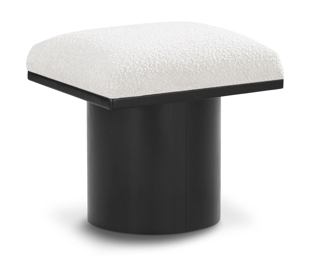 Pavilion Modular Bench Single Bench / Ottoman — Cream / Black Base
