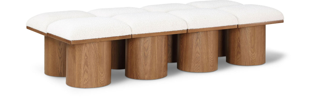 Pavilion Modular Bench 8-Piece Bench, 72"W x 31"D — Cream / Brown Base