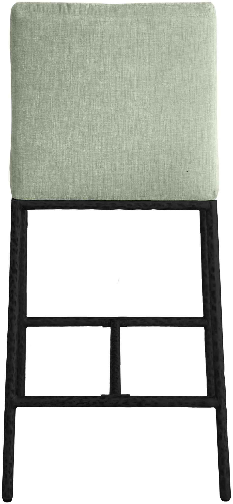 Reeves - Chenille Fabric Upholstered Counter Stool (Set of 2) with Black Base