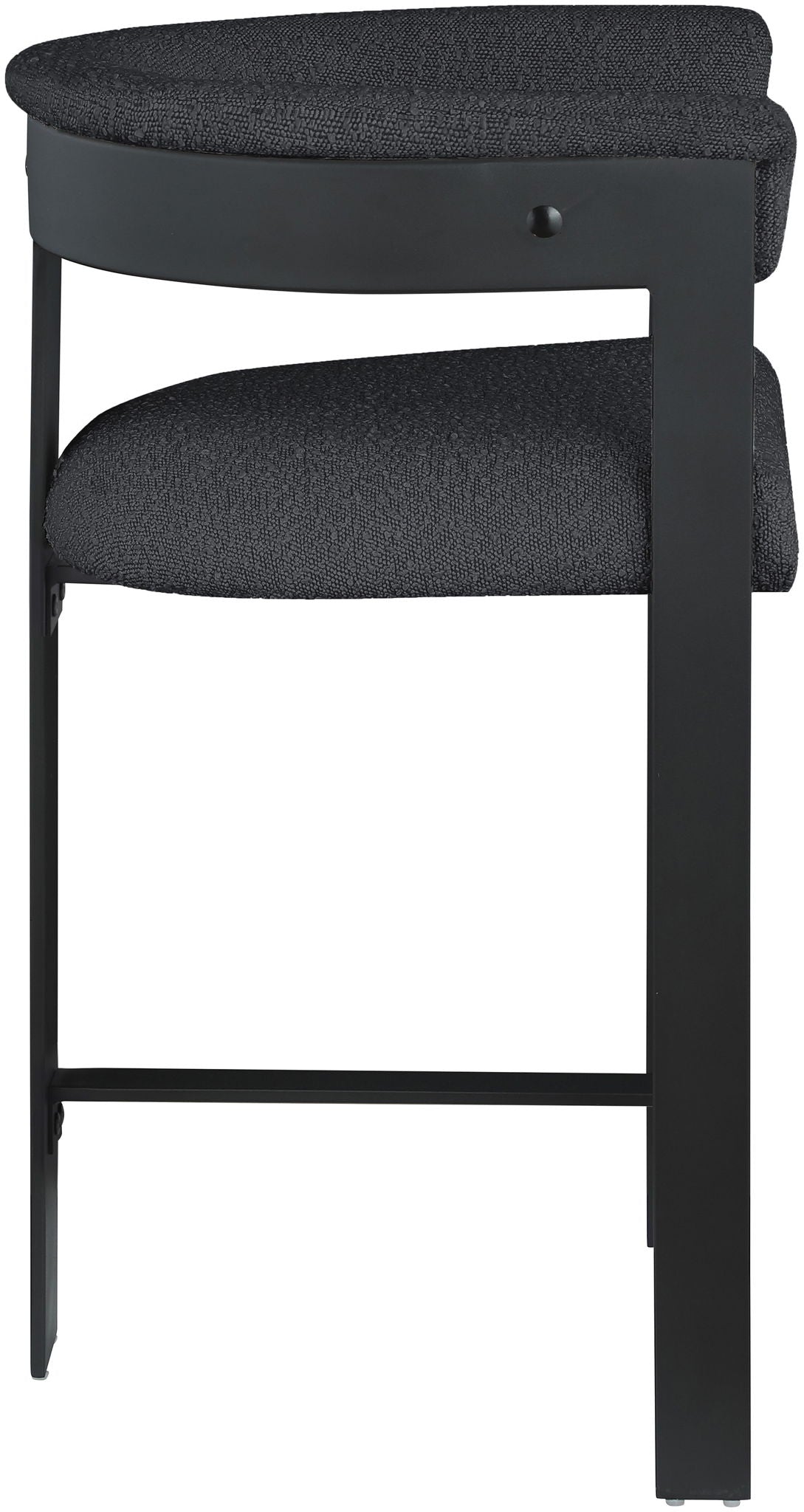 Romeo - Boucle Counter Stool (Set of 2) with Black Base