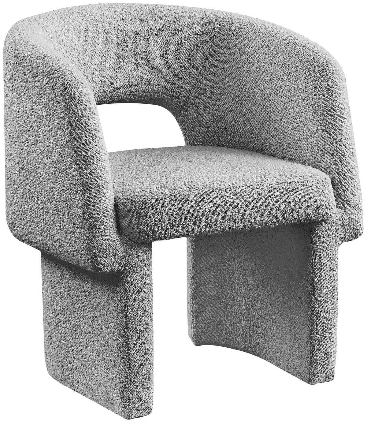 Emmet - Dining Chair / Accent Chair — Chenille or Boucle - Grey Boucle