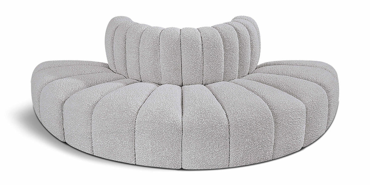 Arc Boucle Modular Sectional — 4-Piece Sofa (90" Wide) — Grey