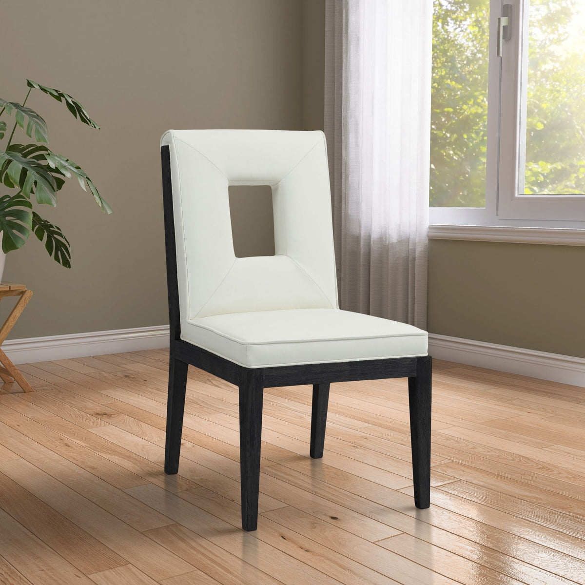 Gwendolyn - Faux Leather Dining Side Chair (Set of 2) with Black Frame