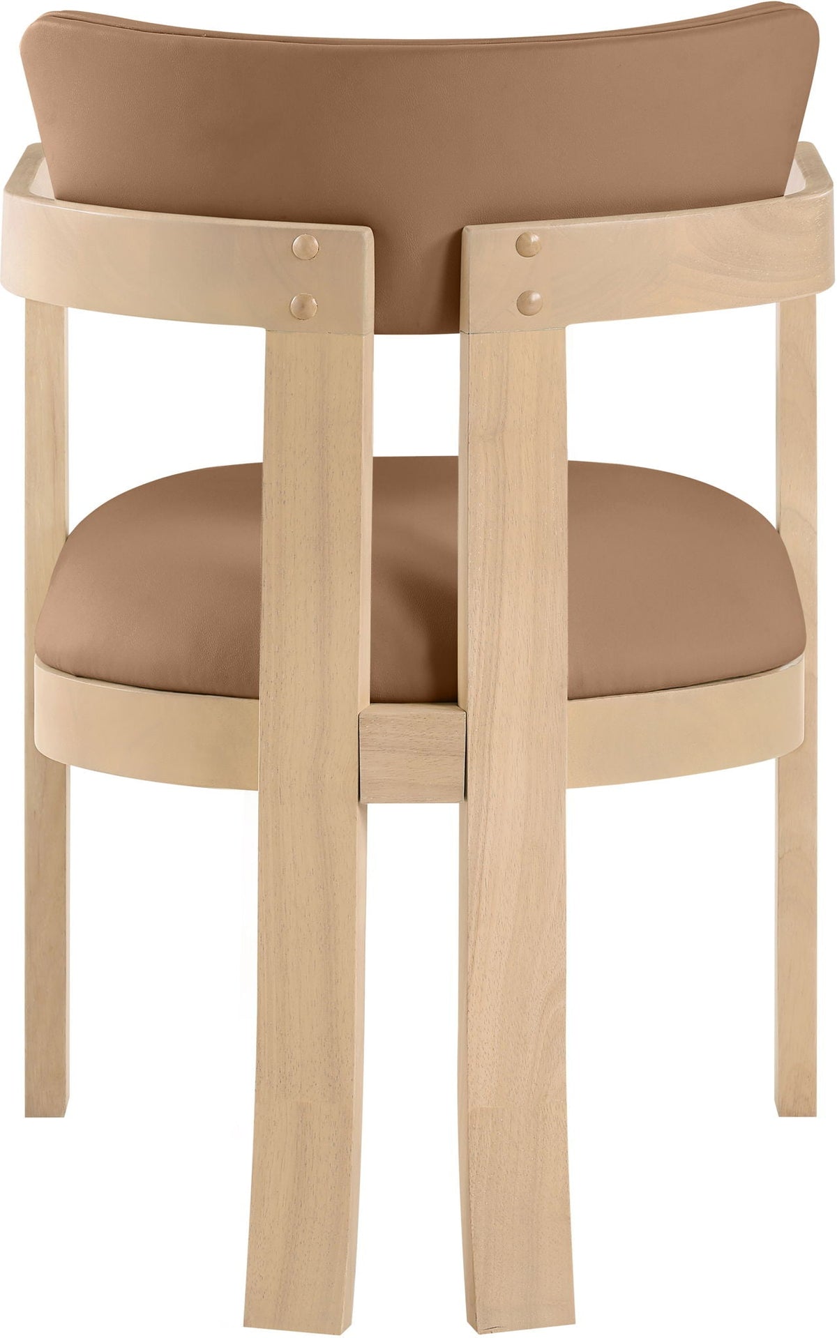Lavrin Vegan Leather Dining Arm Chair (Set of 2) with Natural Base