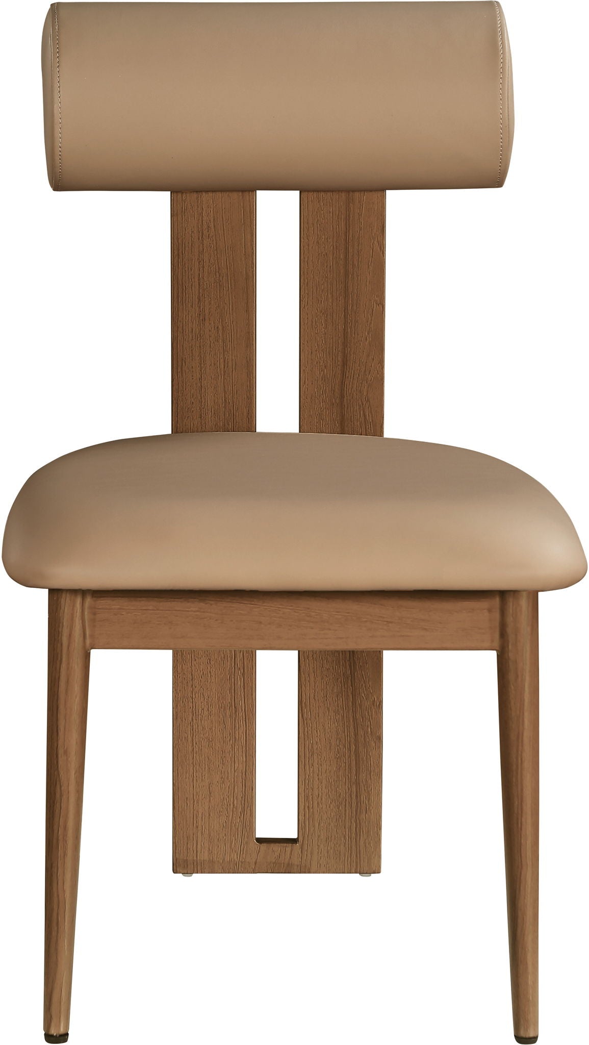 Dario - Faux Leather Dining Chair (Set of 2) with Brown Frame