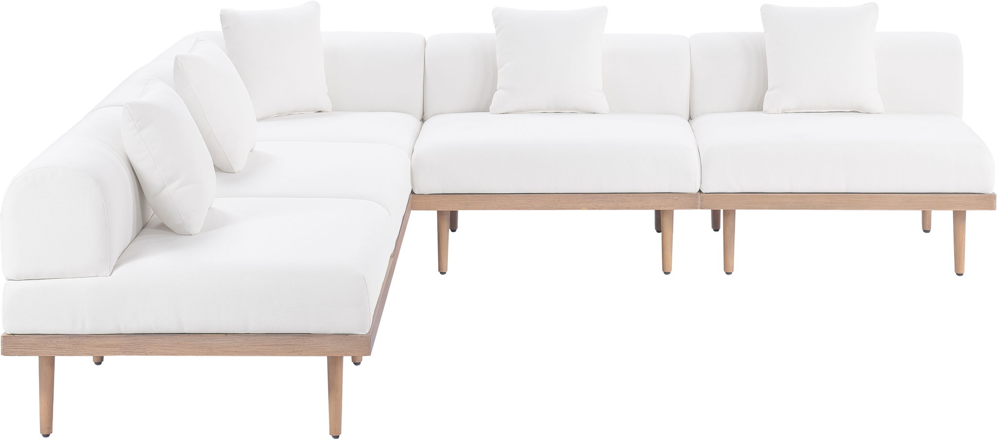 Laguna - 5 Piece 106.5" Upholstered Outdoor Patio Modular Sectional