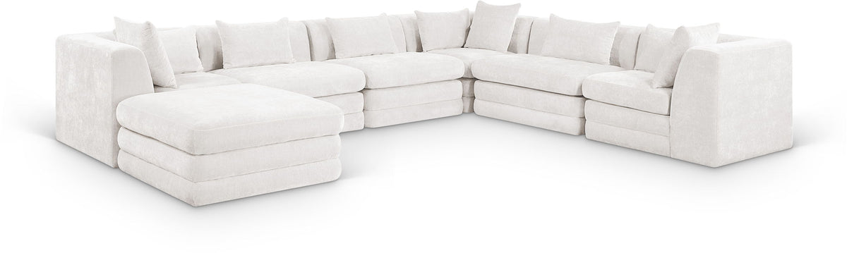 Stellar Chenille Modular Sectional — 7-Piece 152" Sectional — Cream