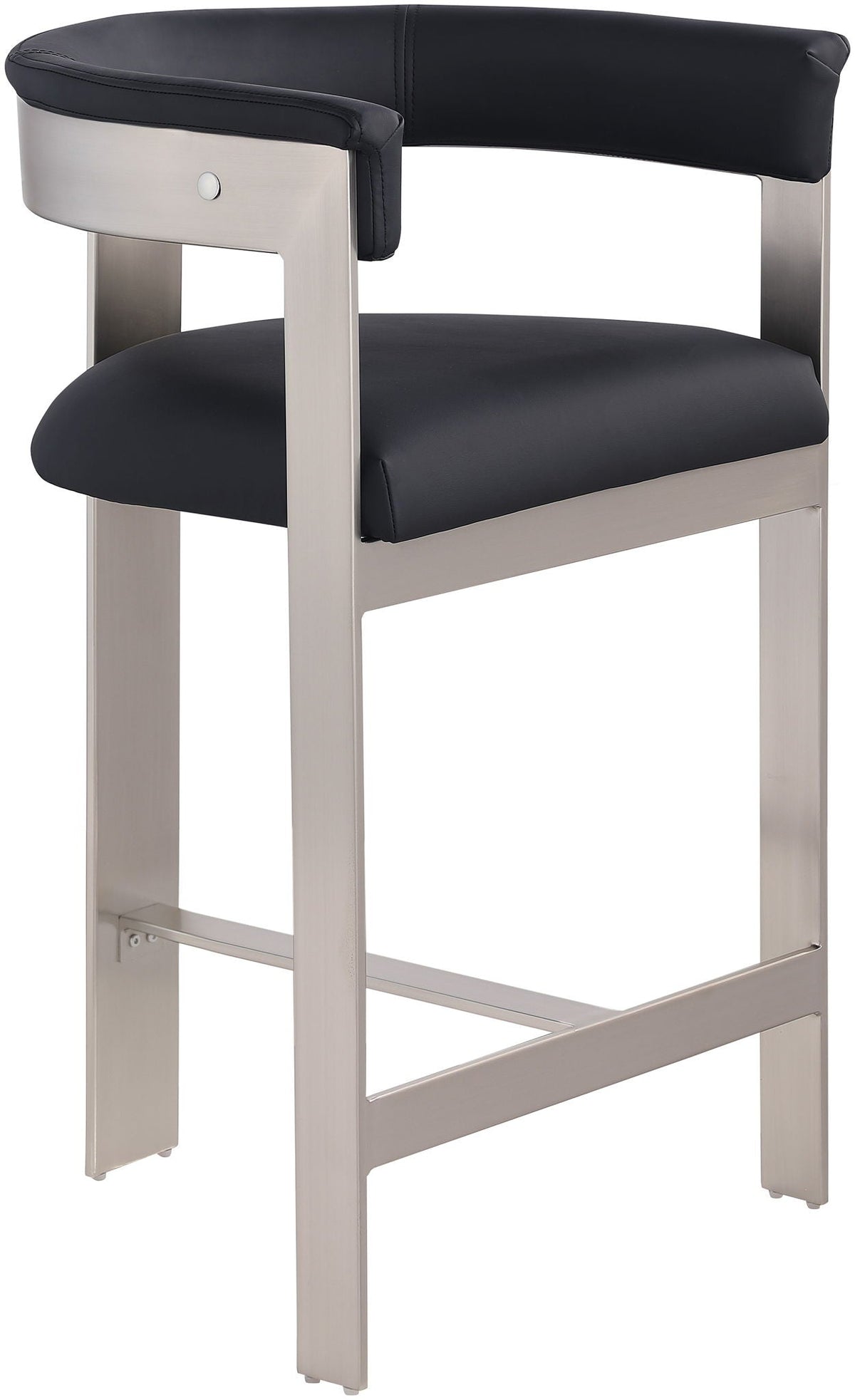 Romeo - Faux Leather Counter Stool (Set of 2) with Silver Base