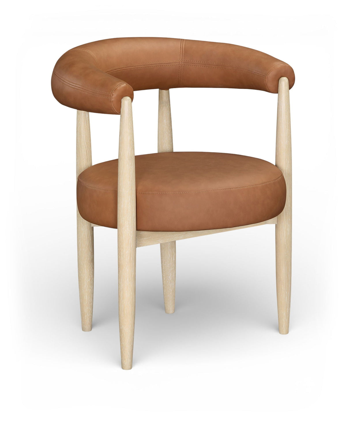 Sable Vegan Leather Dining Chair Set of 2 with Natural Base
