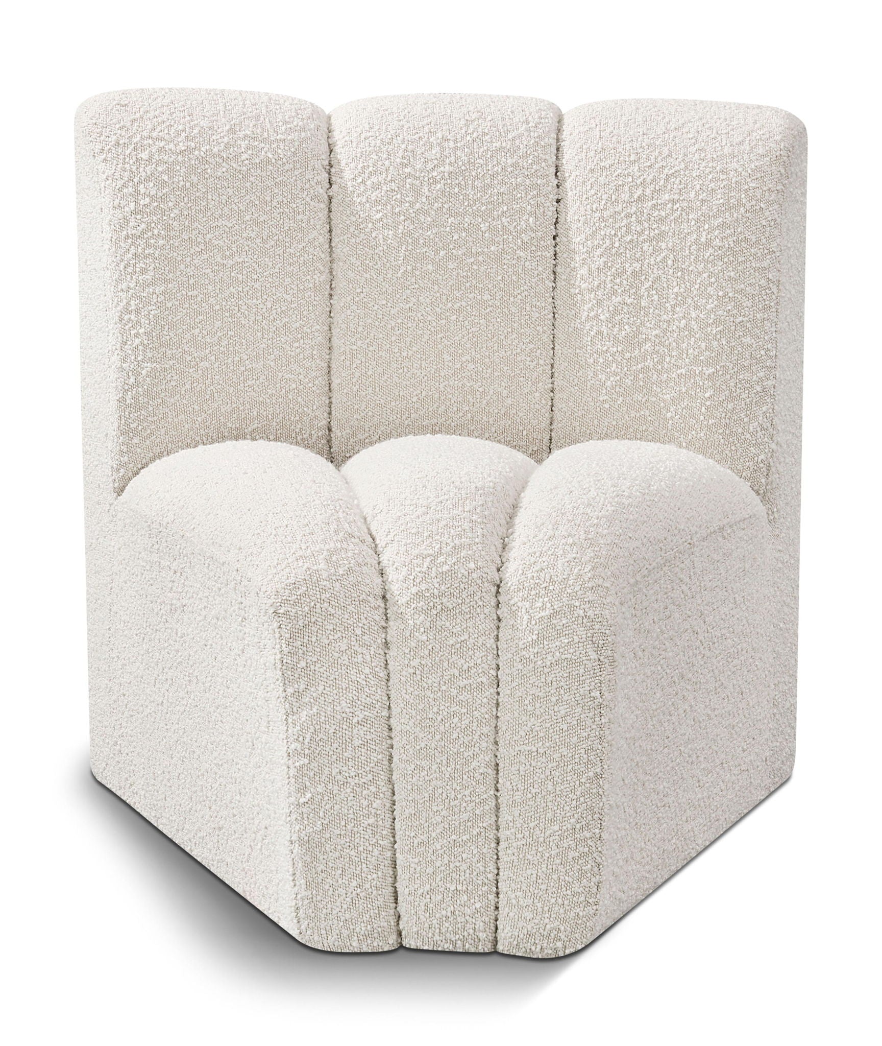 Arc - Boucle Fabric Curved Corner Chair