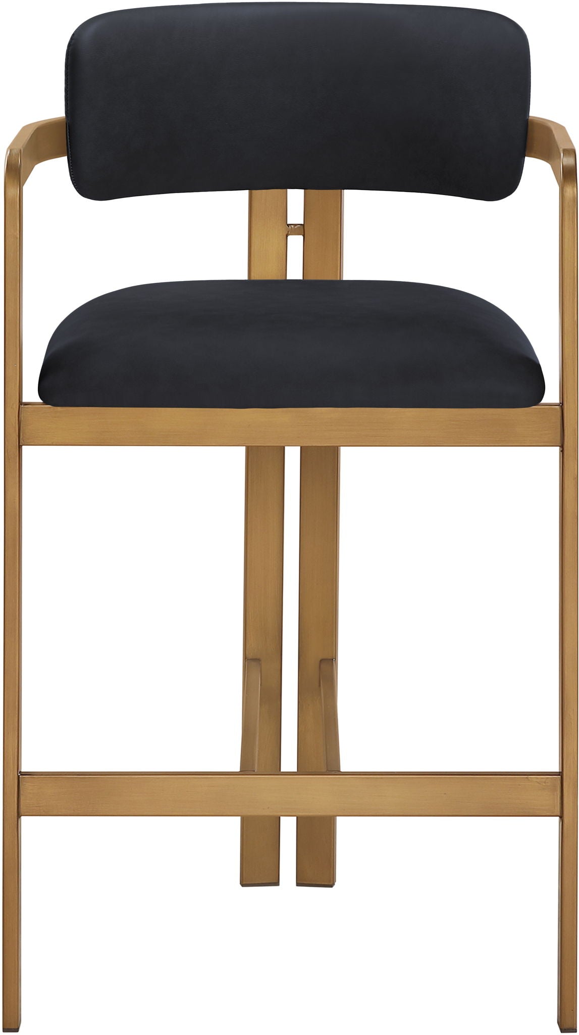 Aurum Vegan Leather Counter Stool with Brushed Brass