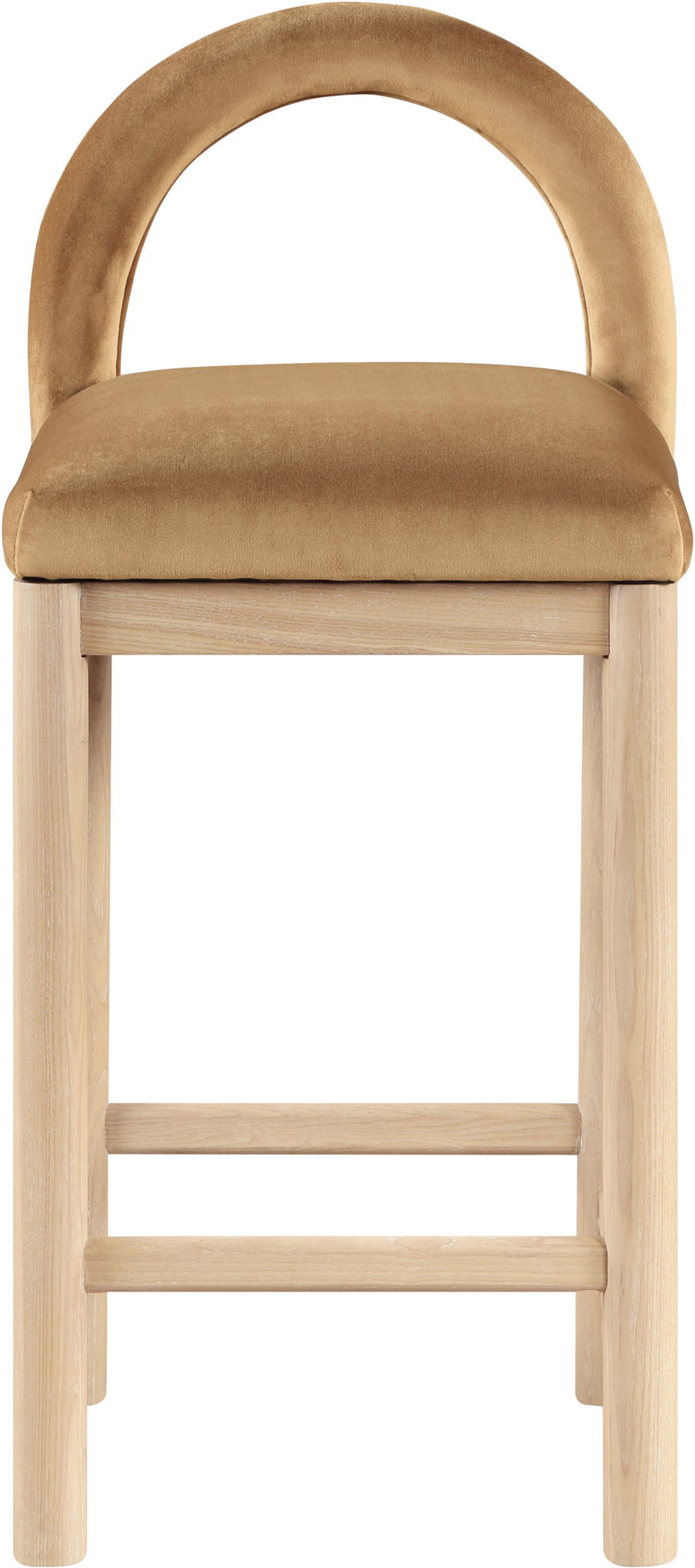 Conrad - Velvet Counter Stool with Natural Legs