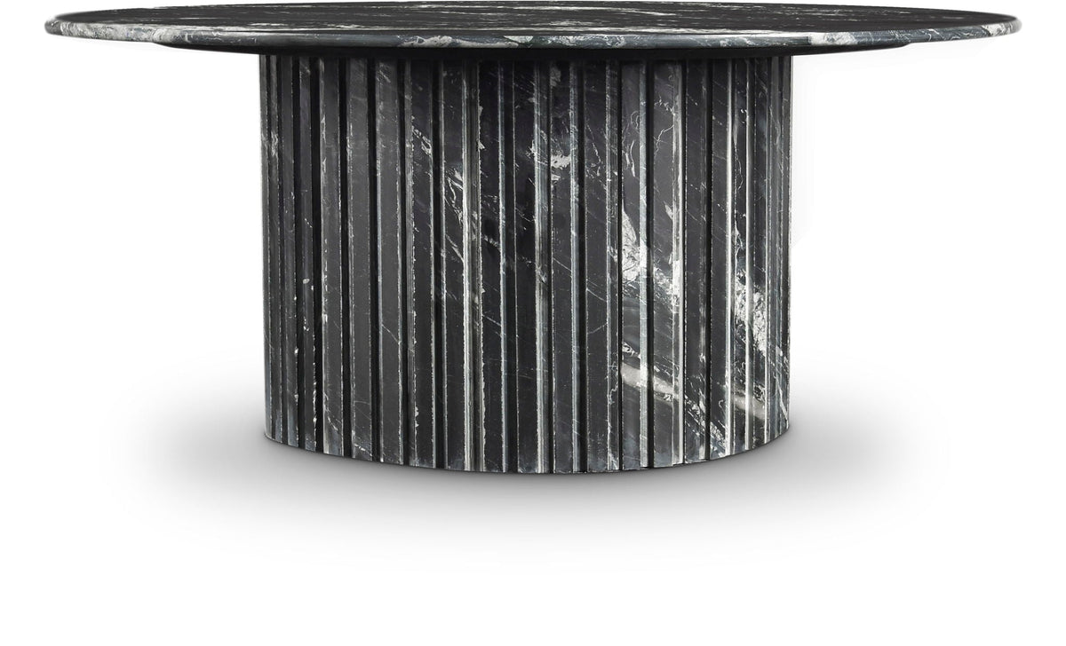 Genoa - Marble & Travertine Table - Black