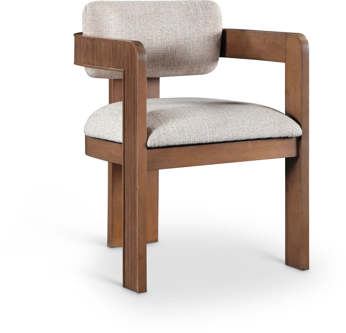 Sacha - Linen Dining Chair (Set of 2) with Brown Base