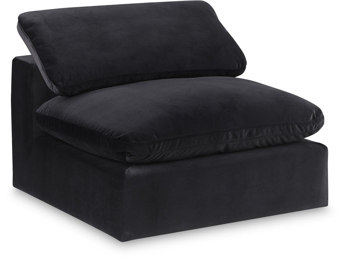 Comfy Velvet Modular Sectional — Add-On: Armless Chair — Black