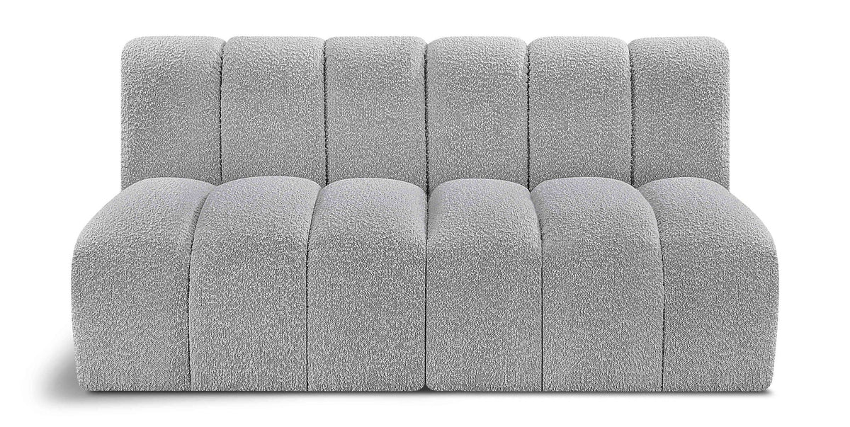 Arc Boucle Modular Sectional — 2-Piece Sofa (60"L x 31"D) — Grey