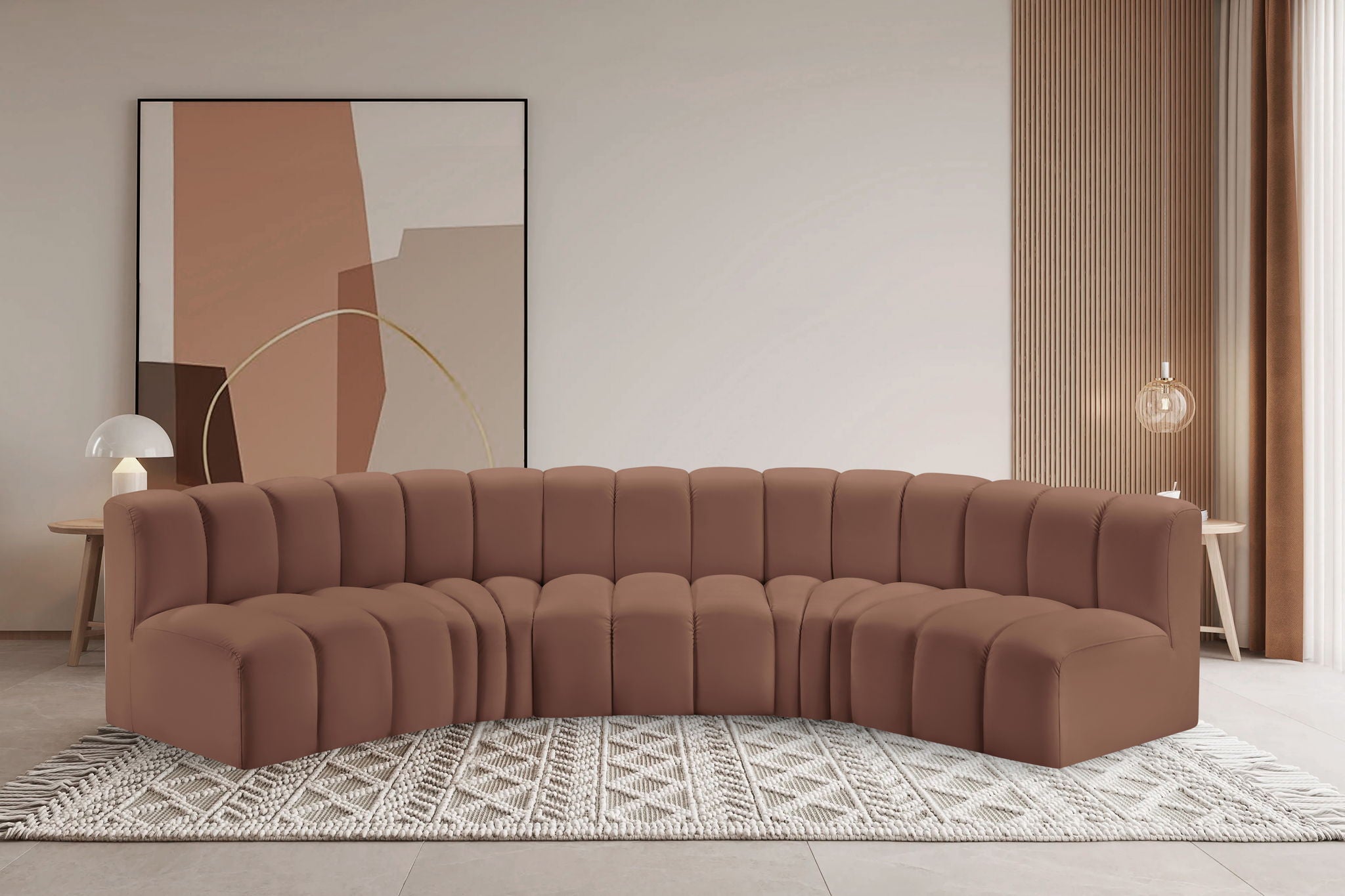 Arc - Faux Leather 5 Piece U-Shaped Modular Sofa