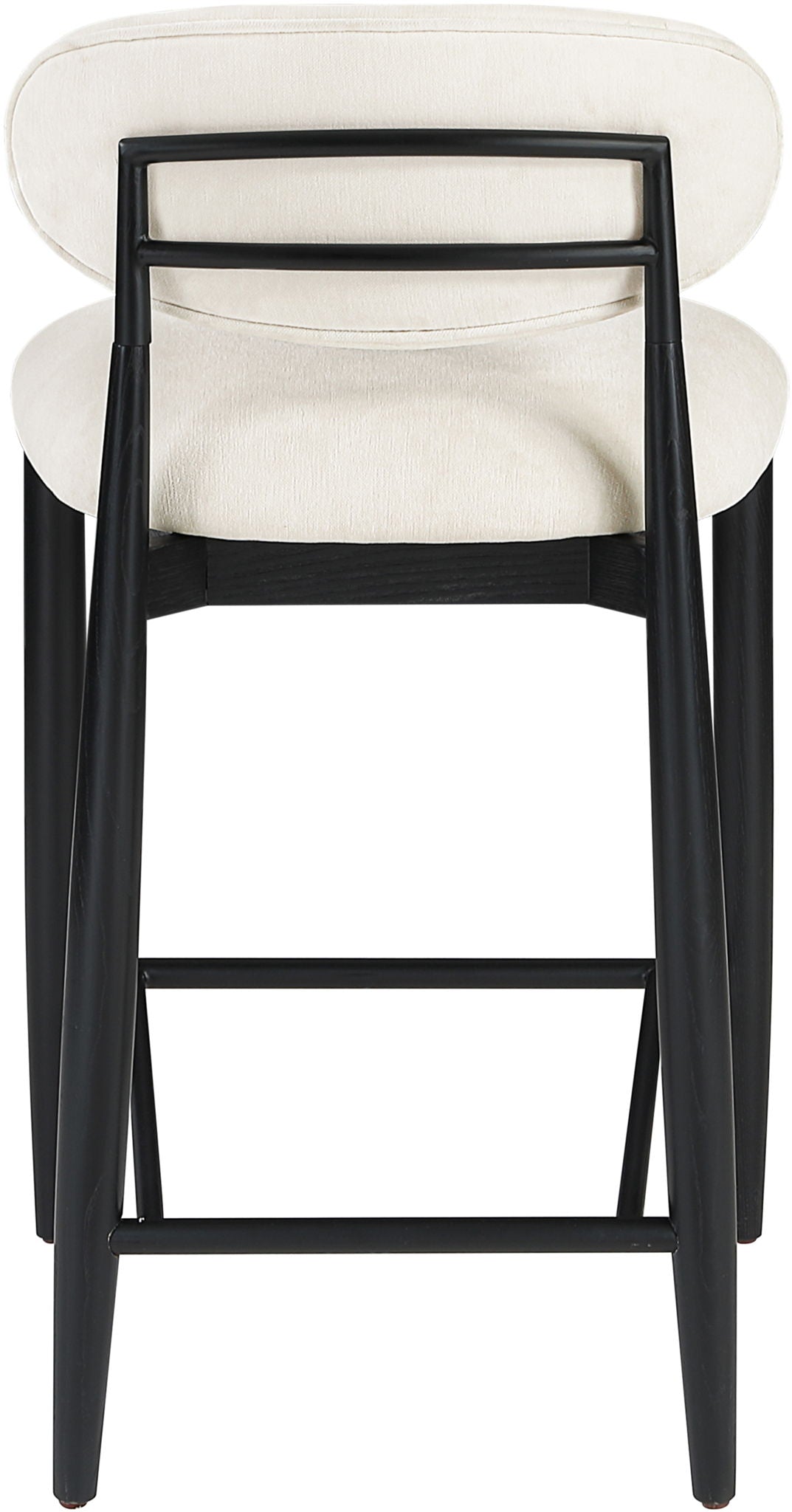 Riccio Fabric Counter Stool with Black Frame & Black Accents