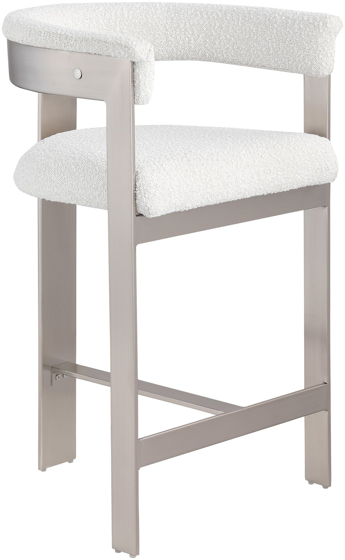 Romeo - Boucle Counter Stool (Set of 2) with Silver Base