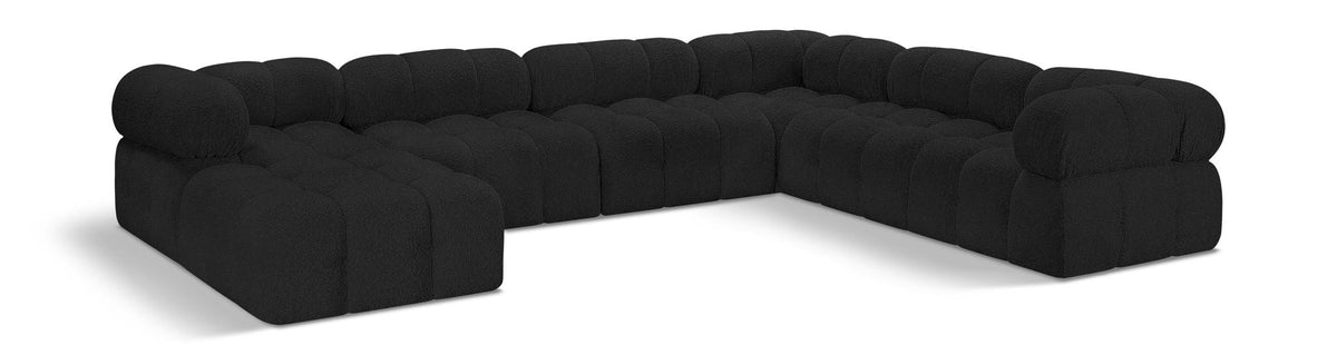 Ames Boucle Modular Sectional — 7-Piece Sectional — Black