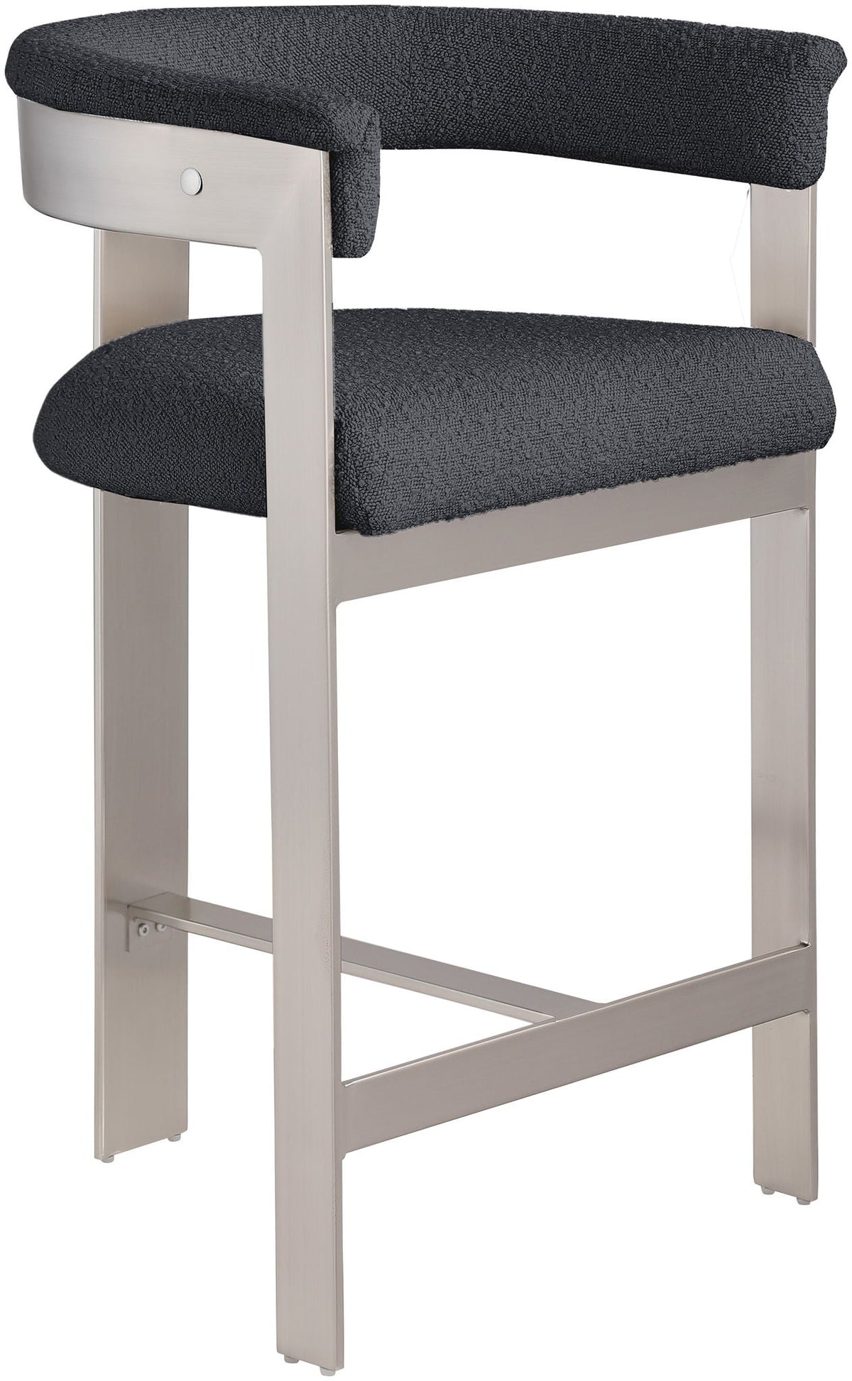 Romeo - Boucle Counter Stool (Set of 2) with Silver Base
