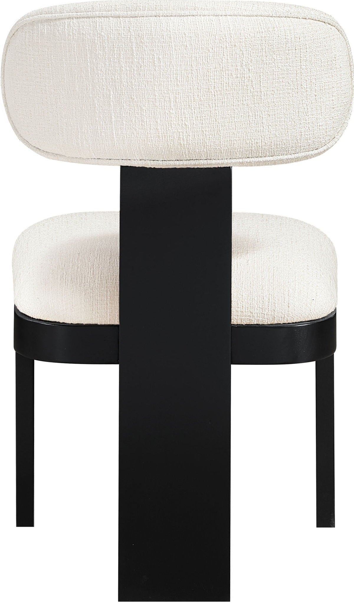 Timbra - Linen Textured Fabric Upholstered Dining Chair (Set of 2) with Black Base