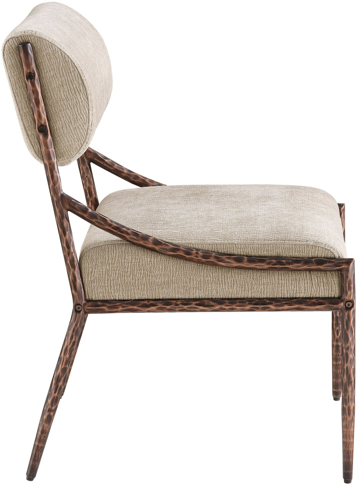 Bastille Chenille Dining Side Chair Set of 2 with Bronze Frame