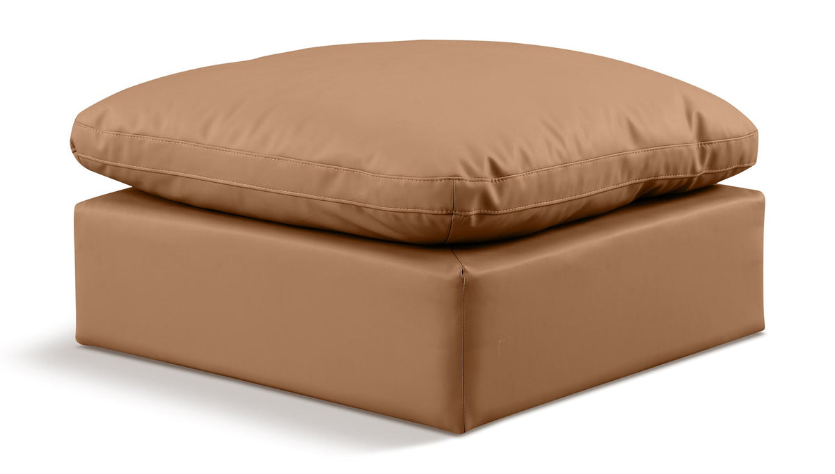 Indulge Faux Leather Modular Sectional — Ottoman — Cognac