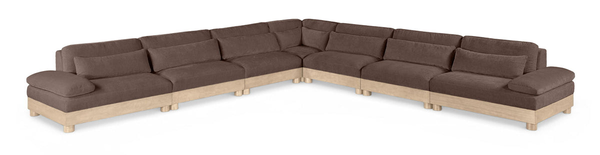Turin Chenille Modular Sectional — 7-Piece Sectional (167.75" Wide) — Brown
