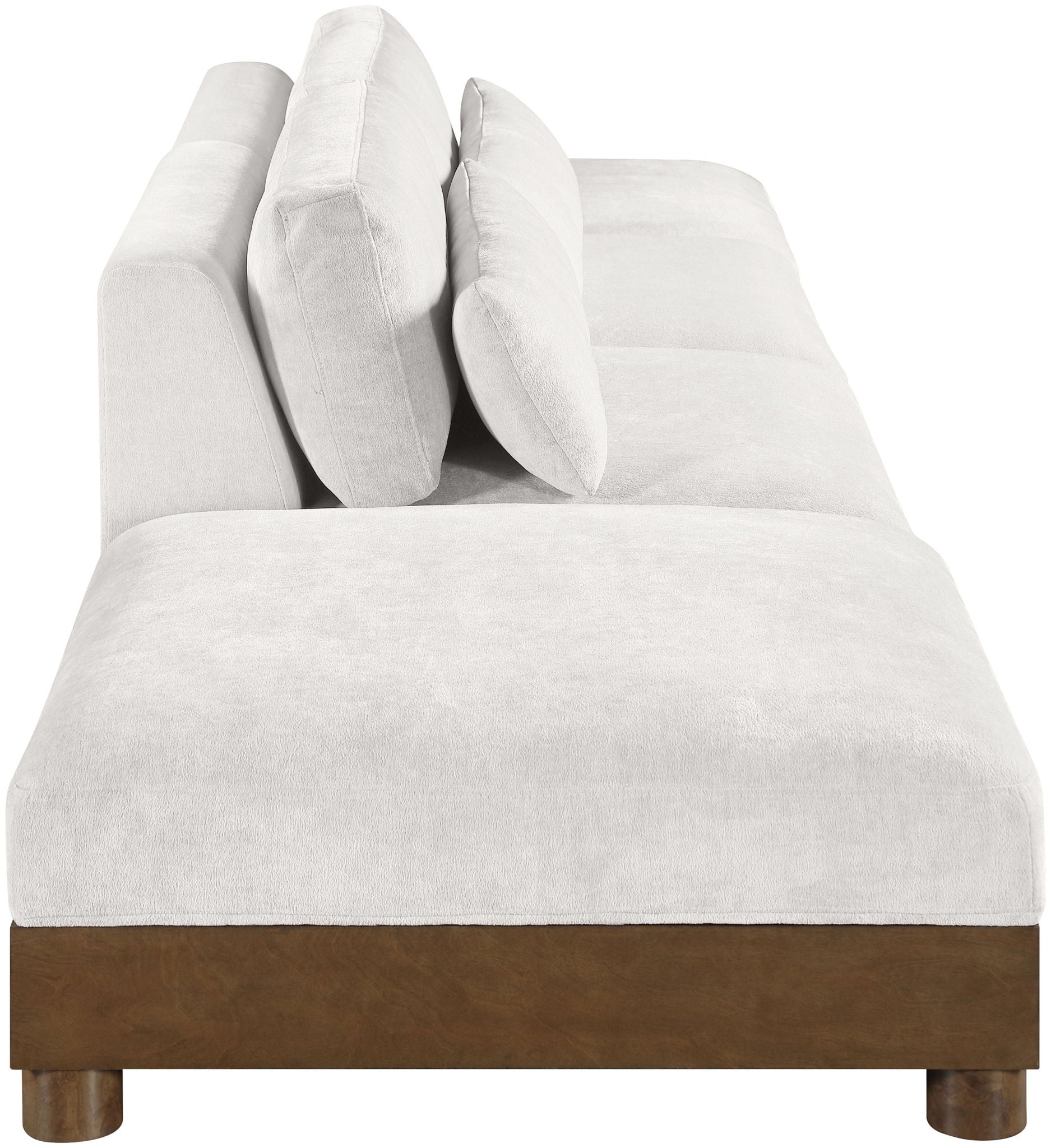 Turin - Chenille Fabric Upholstered Modular Sectional - Cream