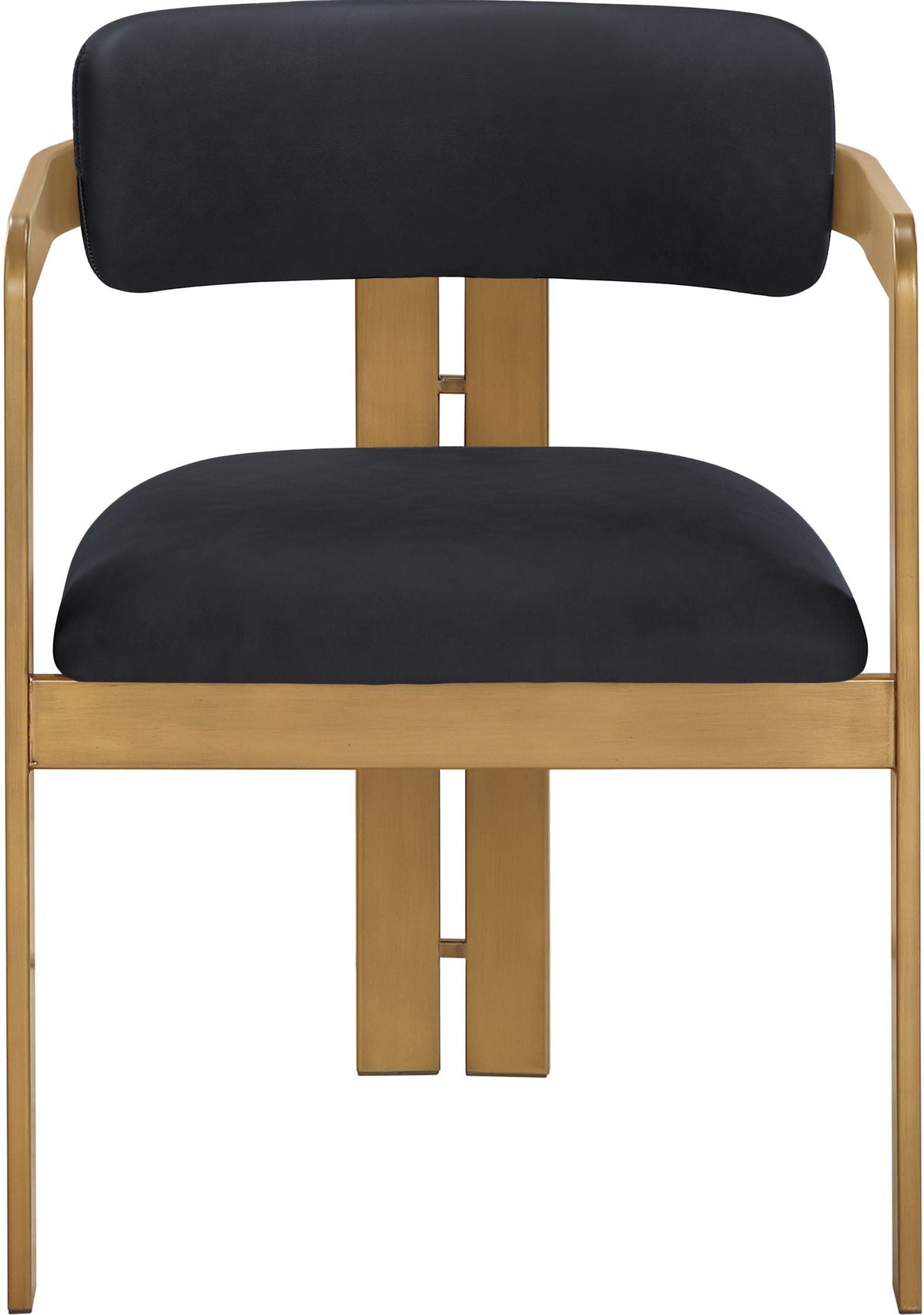 Aurum Vegan Leather Dining Chair (Set of 2) with Brushed Brass