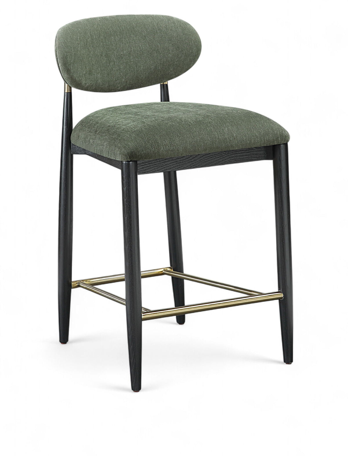 Riccio Fabric Counter Stool with Black Frame