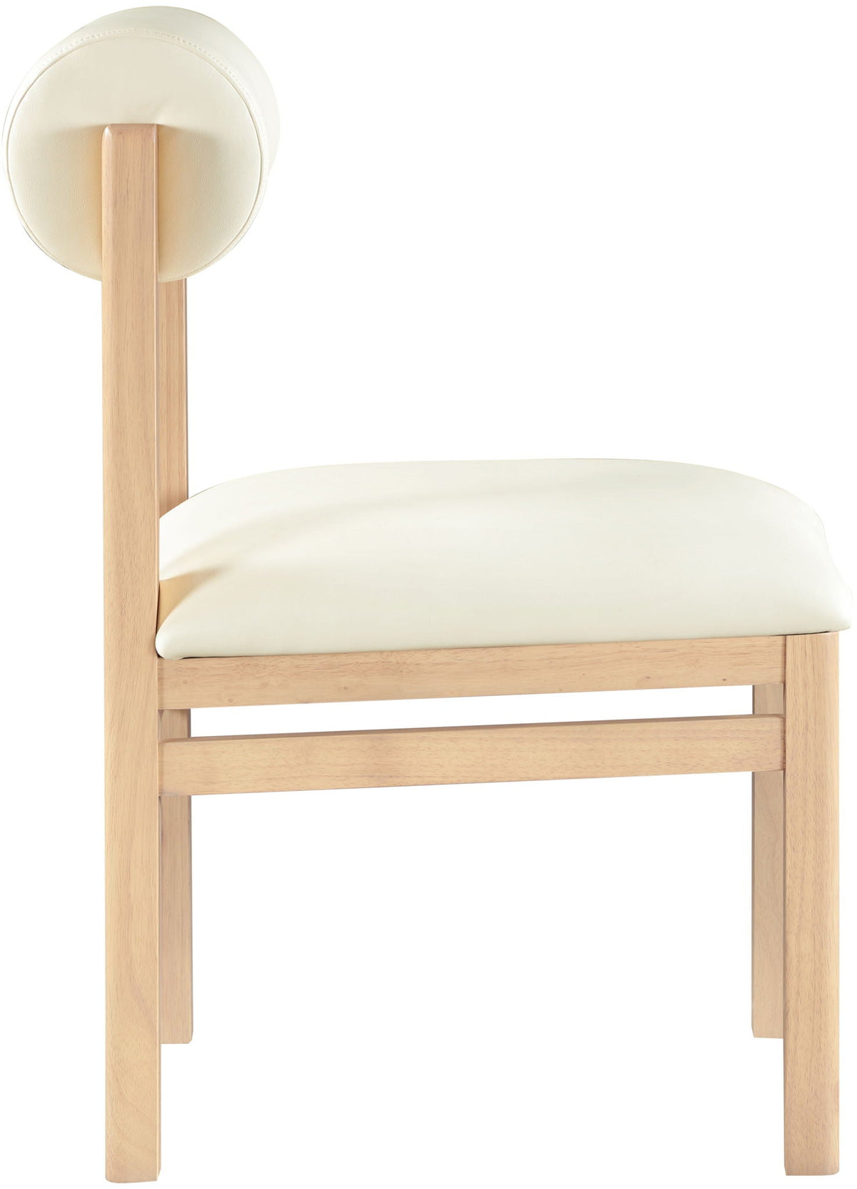 Roundhill - Faux Leather Dining Chair (Set of 2) with Natural Frame