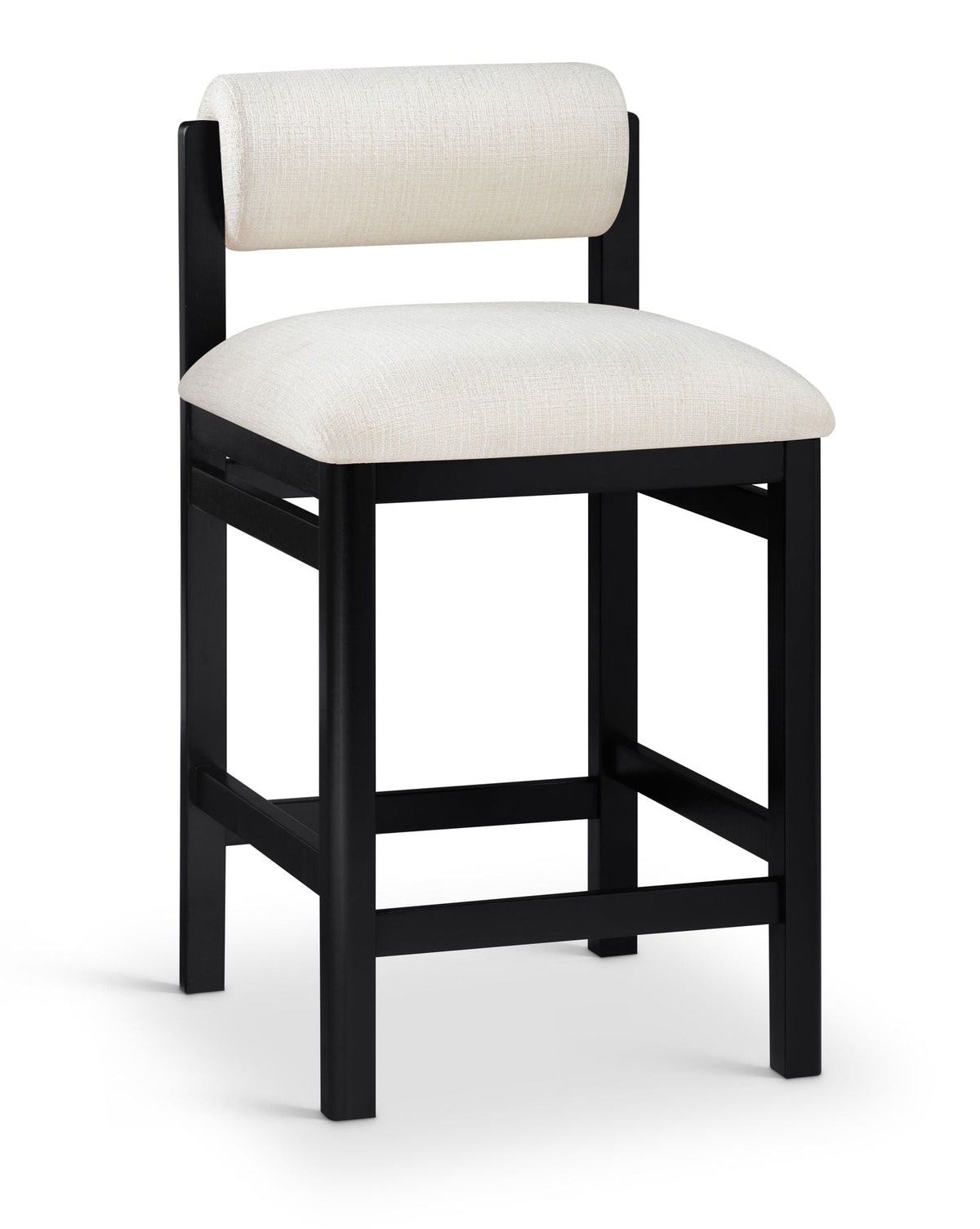 Roundhill - Fabric Counter Stool with Black Frame